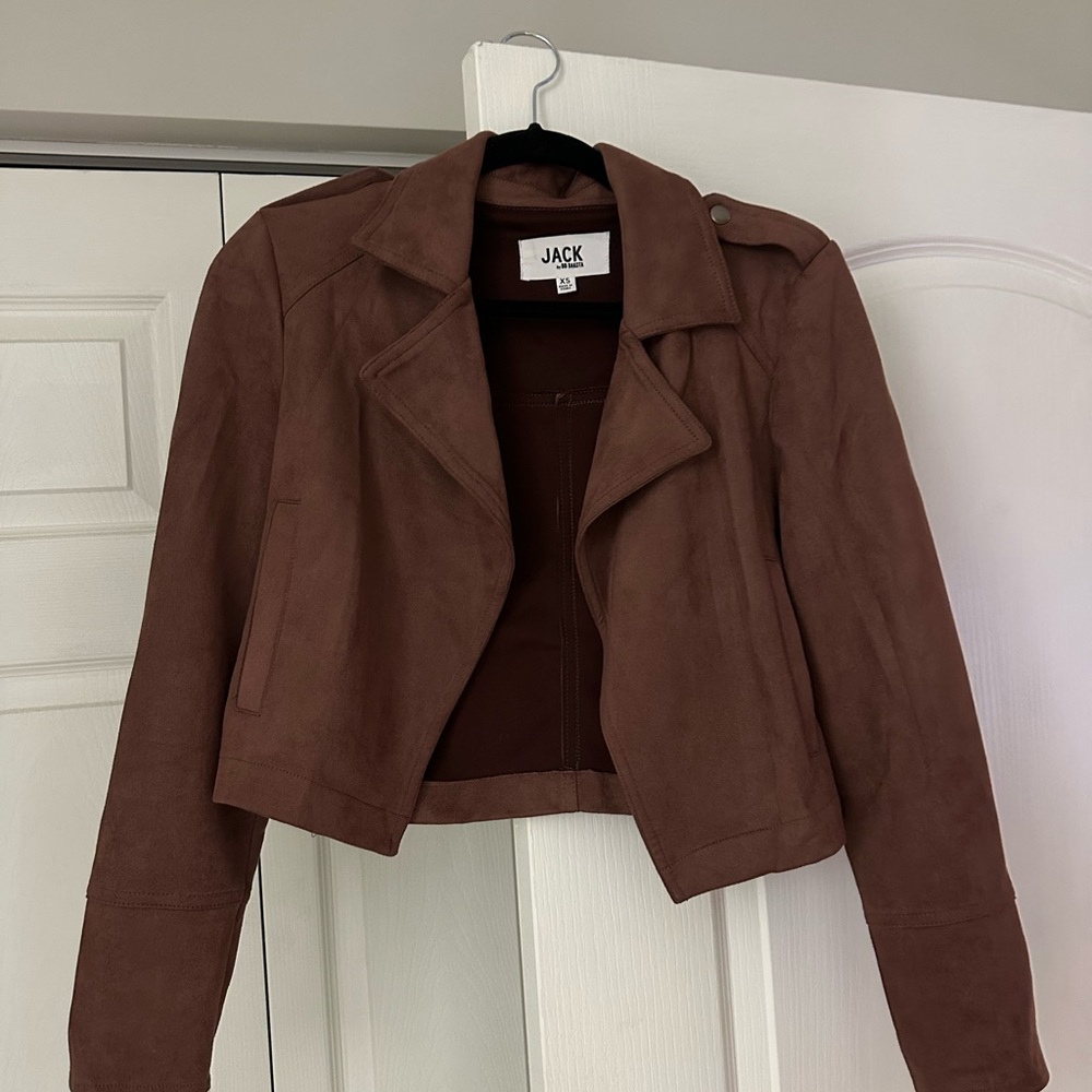 BB Dakota Women's Suede Leather Jacket in Brown